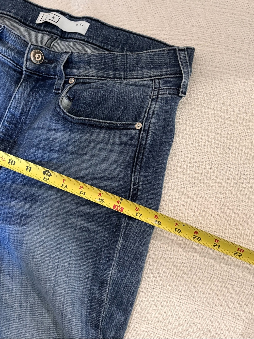 🔵⚪️AYR Indigo Straight-Leg Jeans with Raw Hem - Picture 7 of 15